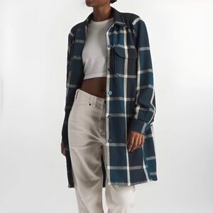 The North Face Size Large Valley Twill Utility Shirt Jacket Midnight Petrol